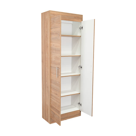 Alacena Nepal Miel y Blanco 60x170cm con Dos Puertas - Muebles Organizadores | Bylmo