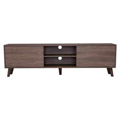 Rack de TV Z Coñac 180x52.5cm Para TV Hasta 80 Pulgadas con Dos Cajones con Ranuras para Cables y con Patas - Muebles para TV | Bylmo