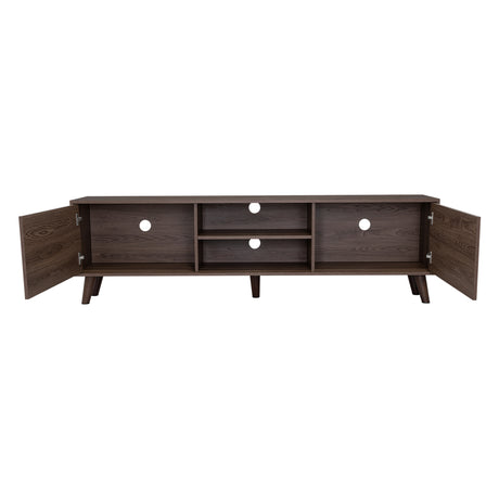 Rack de TV Z Coñac 180x52.5cm Para TV Hasta 80 Pulgadas con Dos Cajones con Ranuras para Cables y con Patas - Muebles para TV | Bylmo