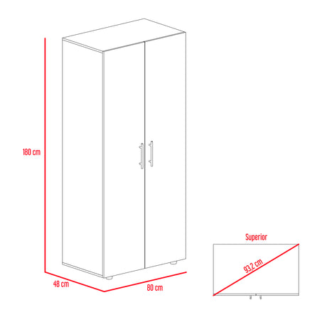 Closet Tera Wengue 80x180cm sin Cajones con 3 Entrepaños - Closets | Bylmo