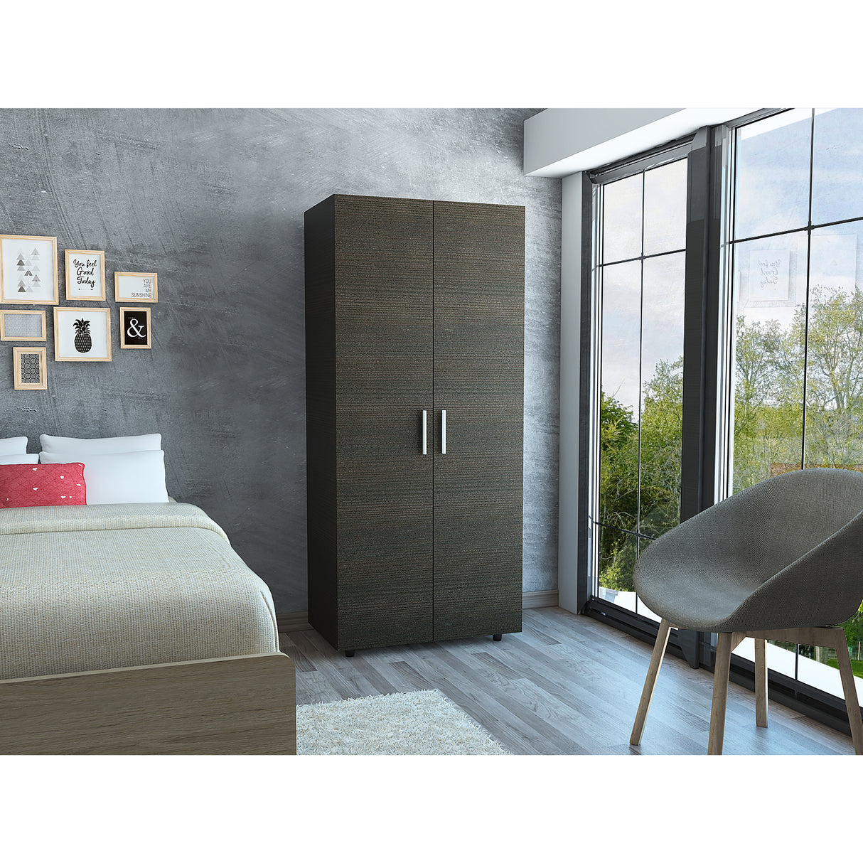 Closet Wengue 80x180.5cm sin Cajones con 2 Entrepaños - Closets | Bylmo