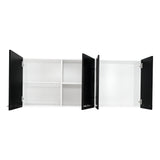 Mueble Superior de Cocina Blanco y Wengue 150x60cm con Un Entrepaño y con Cuatro Puertas - Cocinas | Bylmo