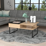 Mesa de Centro 5G rovere y Wengue 105.1x45.7cm Rectangular Extensible con Compartimiento - MESAS DE CENTRO | Bylmo