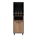 Bar Kaia Wengue y Miel 53x180cm con Un Cajón y con Ocho Portabotellas - Bares | Bylmo