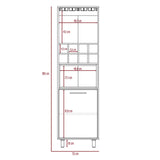Bar Kaia Wengue y Miel 53x180cm con Un Cajón y con Ocho Portabotellas - Bares | Bylmo