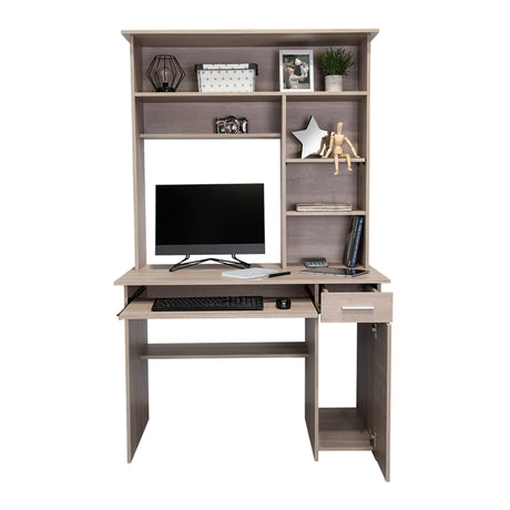 Centro de Computo Minka Bardolino 110 cm con Cajón, Puerta y Entrepaños - Escritorios y Archivadores | Bylmo
