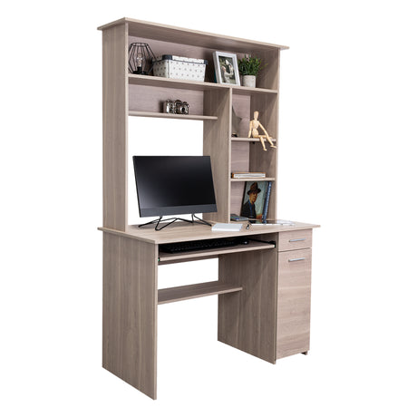 Centro de Computo Minka Bardolino 110 cm con Cajón, Puerta y Entrepaños - Escritorios y Archivadores | Bylmo