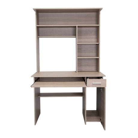 Centro de Computo Minka Bardolino 110 cm con Cajón, Puerta y Entrepaños - Escritorios y Archivadores | Bylmo