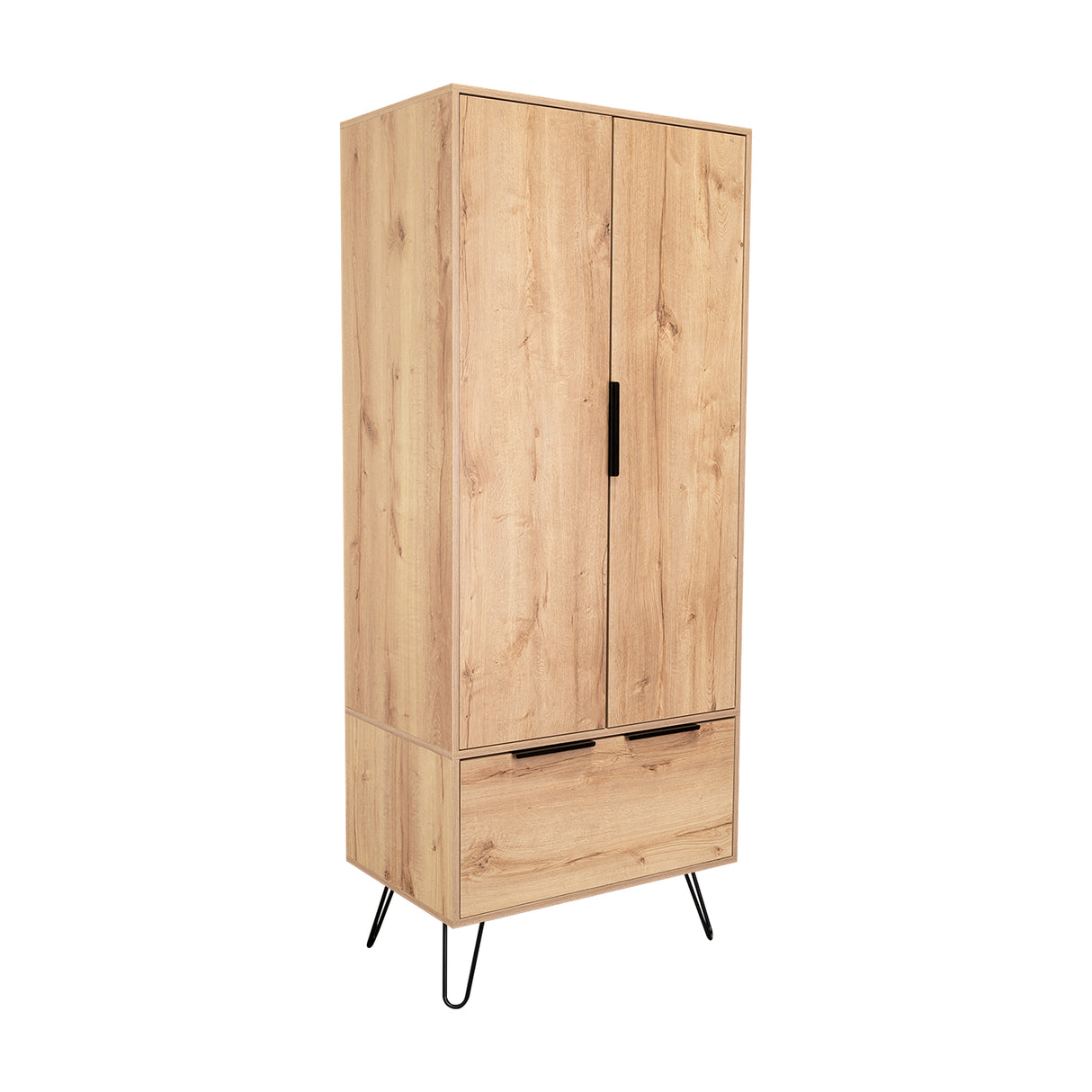 Closet Augusta Duna y Wengue 76.4x188cm con 1 Cajón y con Colgadero de Ropa - Closets | Bylmo