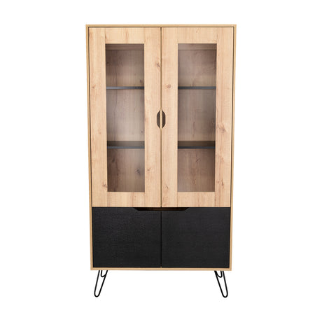 Alacena Audra Duna y Wengue 94.7x180cm sin Cajones y con Cuatro Puertas - Muebles Organizadores | Bylmo