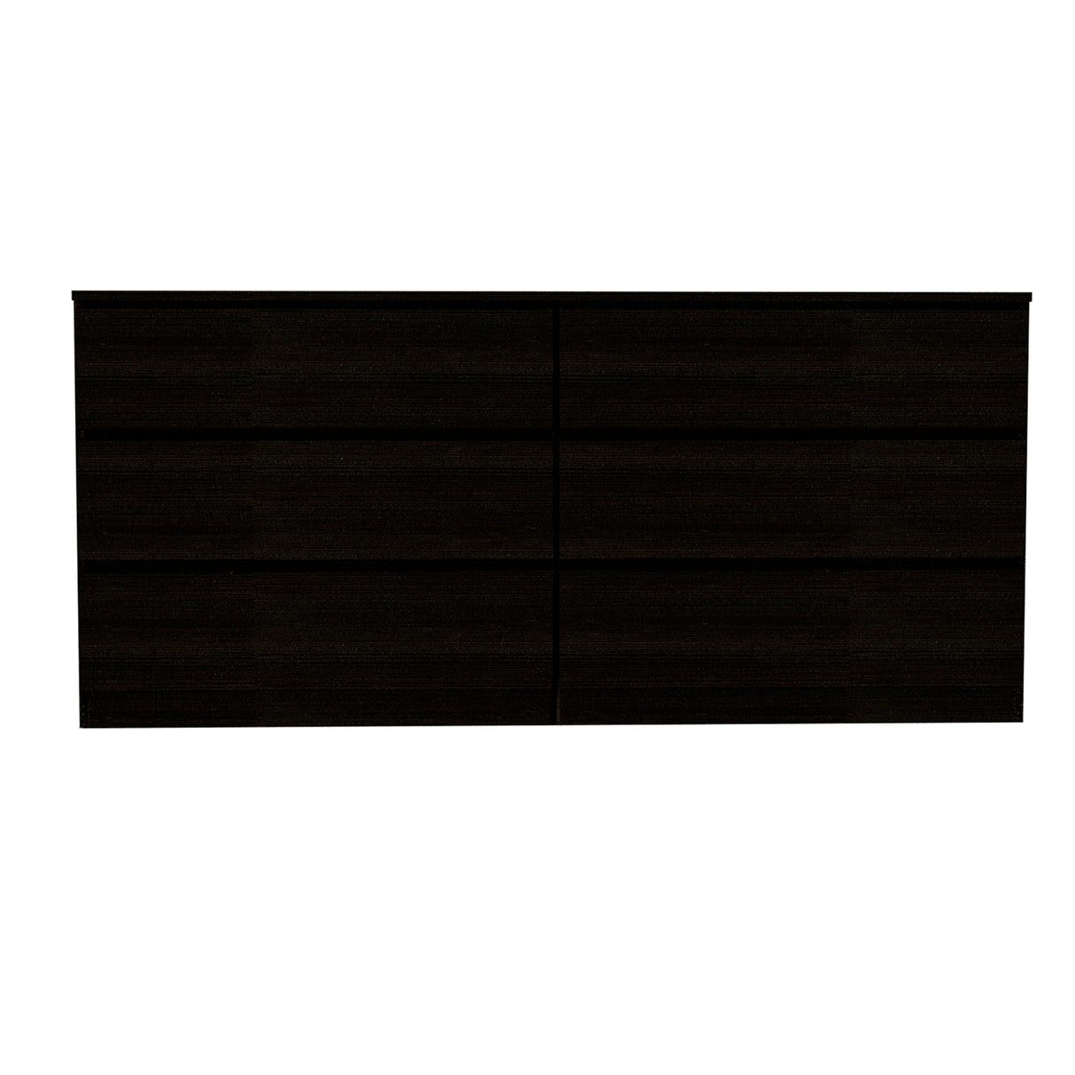 Cómoda Asteria Wengue 153.6x71.8cm de Tres Hileras con Seis Cajones y Agarre Invisible - CAJONERAS Y COMODAS | Bylmo