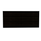 Cómoda Asteria Wengue 153.6x71.8cm de Tres Hileras con Seis Cajones y Agarre Invisible - CAJONERAS Y COMODAS | Bylmo