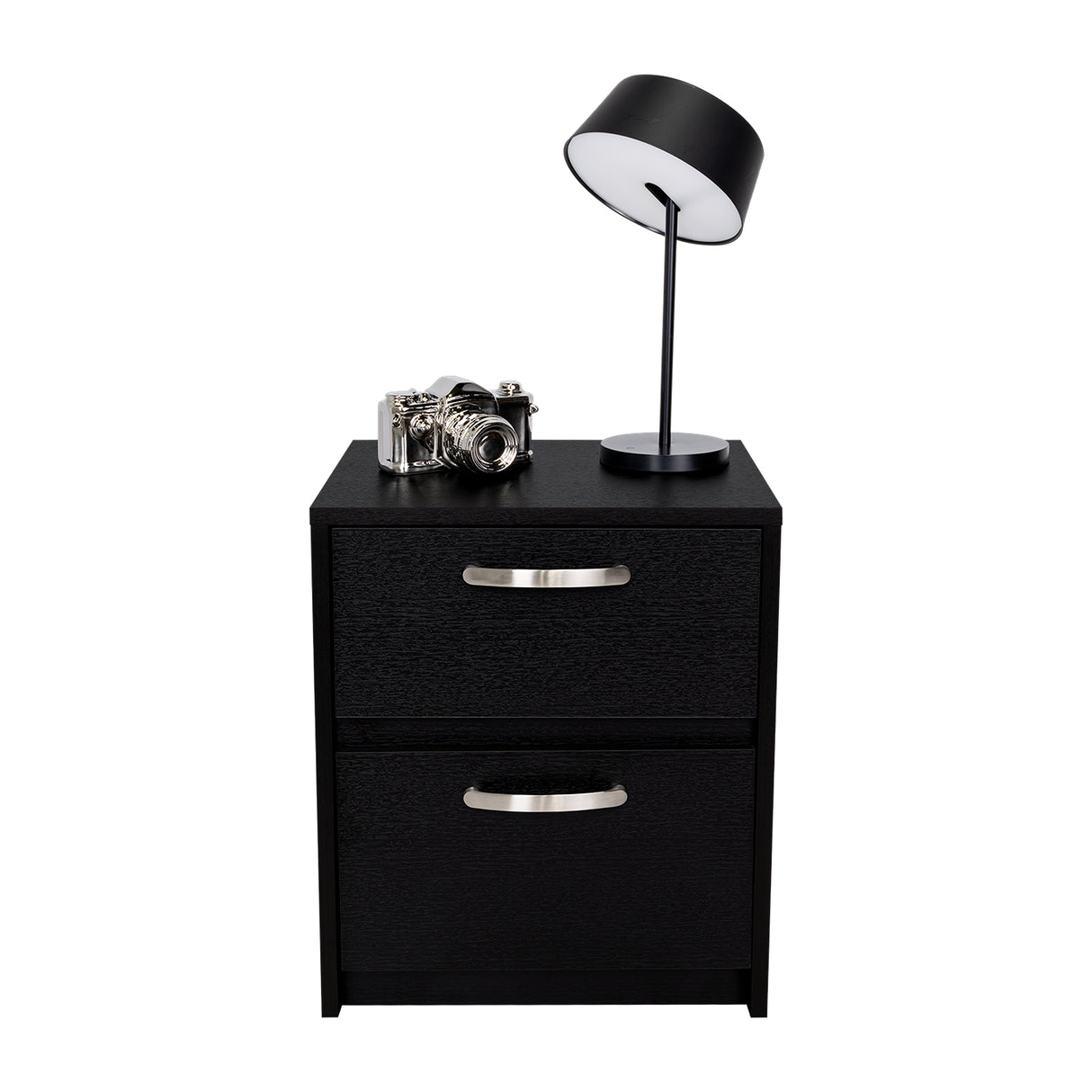 Mesa de Noche Argento Wengue 40x46.5cm con Dos Cajones - MESAS DE NOCHE | Bylmo