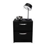 Mesa de Noche Argento Wengue 40x46.5cm con Dos Cajones - MESAS DE NOCHE | Bylmo