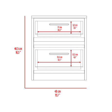 Mesa de Noche Argento Wengue 40x46.5cm con Dos Cajones - MESAS DE NOCHE | Bylmo