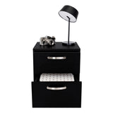 Mesa de Noche Argento Wengue 40x46.5cm con Dos Cajones - MESAS DE NOCHE | Bylmo
