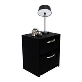 Mesa de Noche Argento Wengue 40x46.5cm con Dos Cajones - MESAS DE NOCHE | Bylmo