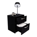 Mesa de Noche Argento Wengue 40x46.5cm con Dos Cajones - MESAS DE NOCHE | Bylmo