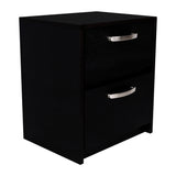 Mesa de Noche Argento Wengue 40x46.5cm con Dos Cajones - MESAS DE NOCHE | Bylmo