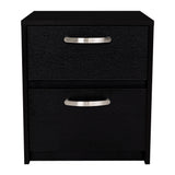 Mesa de Noche Argento Wengue 40x46.5cm con Dos Cajones - MESAS DE NOCHE | Bylmo