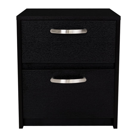 Mesa de Noche Argento Wengue 40x46.5cm con Dos Cajones - MESAS DE NOCHE | Bylmo