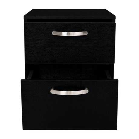 Mesa de Noche Argento Wengue 40x46.5cm con Dos Cajones - MESAS DE NOCHE | Bylmo