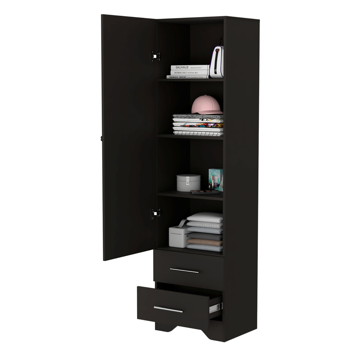 Closet Pontevedra Wengue 48x180cm con Una Puerta y con Dos Cajones - CLOSETS | Bylmo