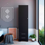 Closet Pontevedra Wengue 48x180cm con Una Puerta y con Dos Cajones - CLOSETS | Bylmo