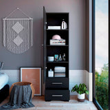 Closet Pontevedra Wengue 48x180cm con Una Puerta y con Dos Cajones - CLOSETS | Bylmo
