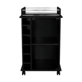 Bar Dukat Wengue 55x89cm con Dos Compartimientos con Seis Portabotellas y con Ruedas - BARES | Bylmo