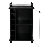 Bar Dukat Wengue 55x89cm con Dos Compartimientos con Seis Portabotellas y con Ruedas - BARES | Bylmo