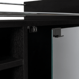 Bar Dukat Wengue 55x89cm con Dos Compartimientos con Seis Portabotellas y con Ruedas - BARES | Bylmo