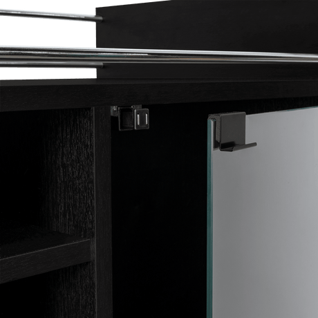Bar Dukat Wengue 55x89cm con Dos Compartimientos con Seis Portabotellas y con Ruedas - BARES | Bylmo