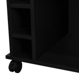 Bar Dukat Wengue 55x89cm con Dos Compartimientos con Seis Portabotellas y con Ruedas - BARES | Bylmo