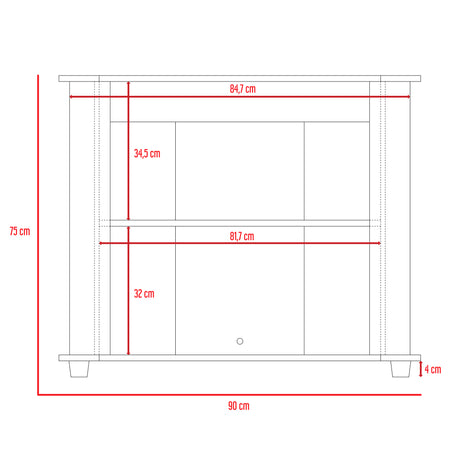 Rack de TV Maori Wengue 90x45cm Para TV Hasta 40 Pulgadas sin Cajones y con Patas - Muebles de TV | Bylmo