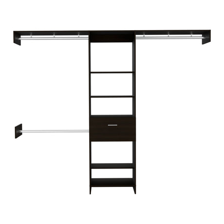 Closet Abierto Manchester Wengue 250x210.6cm con Un Cajón - CLOSETS | Bylmo
