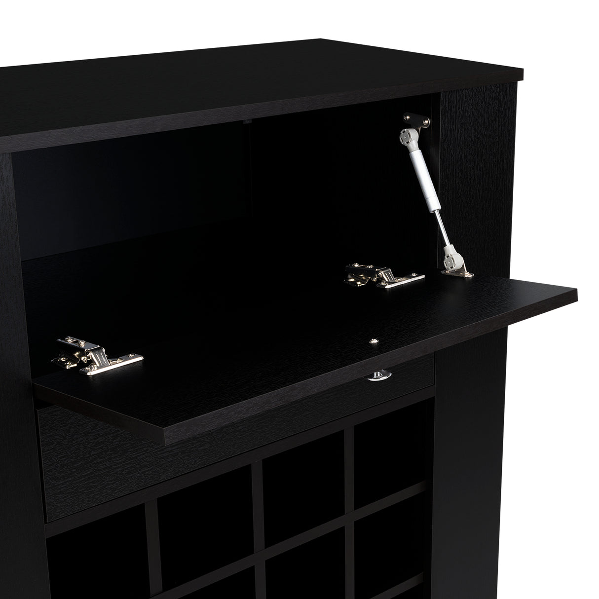 Bar New York Wengue 82x91.5cm con Dos Compartimientos y con Doce Portabotellas - BARES | Bylmo