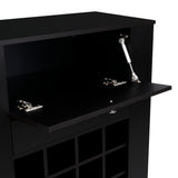 Bar New York Wengue 82x91.5cm con Dos Compartimientos y con Doce Portabotellas - BARES | Bylmo