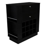 Bar New York Wengue 82x91.5cm con Dos Compartimientos y con Doce Portabotellas - BARES | Bylmo