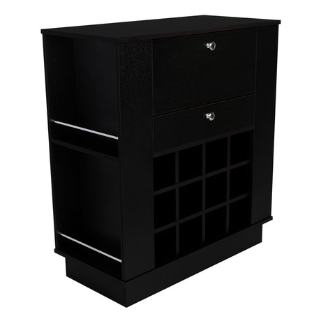 Bar New York Wengue 82x91.5cm con Dos Compartimientos y con Doce Portabotellas - BARES | Bylmo