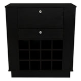 Bar New York Wengue 82x91.5cm con Dos Compartimientos y con Doce Portabotellas - BARES | Bylmo