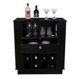 Bar New York Wengue 82x91.5cm con Dos Compartimientos y con Doce Portabotellas - BARES | Bylmo