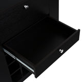 Bar New York Wengue 82x91.5cm con Dos Compartimientos y con Doce Portabotellas - BARES | Bylmo