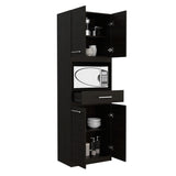 Módulo Microondas Manchester Wengue 62x197.6cm con Un Cajón y con Cuatro Puertas - ALACENAS Y MUEBLES MICROONDAS | Bylmo