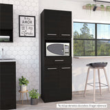 Módulo Microondas Manchester Wengue 62x197.6cm con Un Cajón y con Cuatro Puertas - ALACENAS Y MUEBLES MICROONDAS | Bylmo