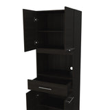 Módulo Microondas Manchester Wengue 62x197.6cm con Un Cajón y con Cuatro Puertas - ALACENAS Y MUEBLES MICROONDAS | Bylmo