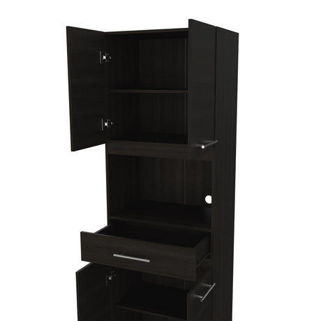 Módulo Microondas Manchester Wengue 62x197.6cm con Un Cajón y con Cuatro Puertas - ALACENAS Y MUEBLES MICROONDAS | Bylmo