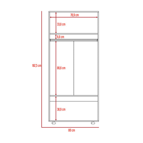 Closet Hogar Duna y Blanco 80x180.5cm con Dos Puertas - CLOSETS | Bylmo