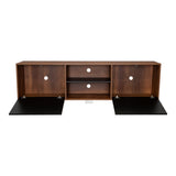 Rack de TV Classic Caramelo y Wengue 180x52.5cm para TV Hasta 70" Pulgadas con Cuatro Compartimientos - MUEBLES DE TV | Bylmo