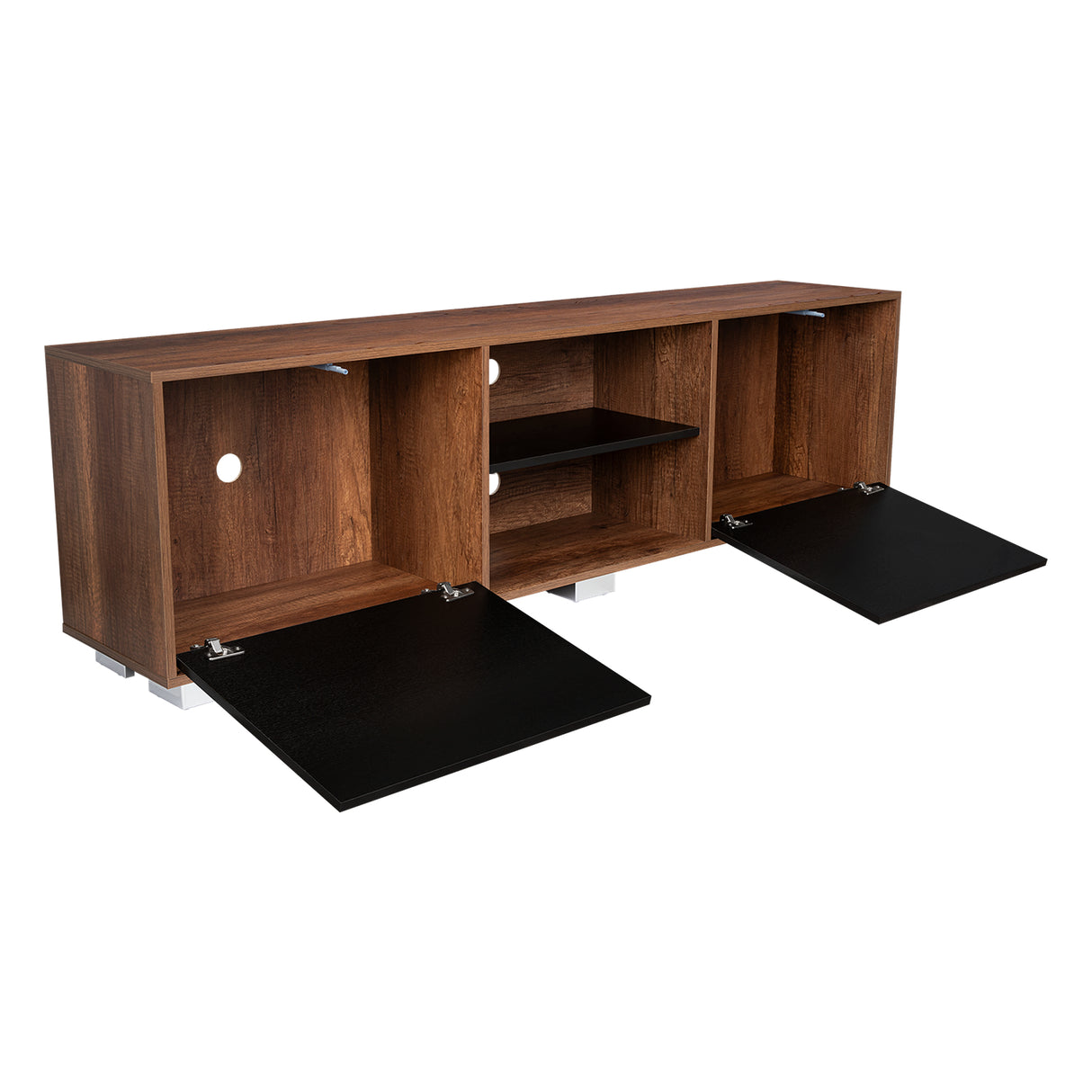 Rack de TV Classic Caramelo y Wengue 180x52.5cm para TV Hasta 70" Pulgadas con Cuatro Compartimientos - MUEBLES DE TV | Bylmo